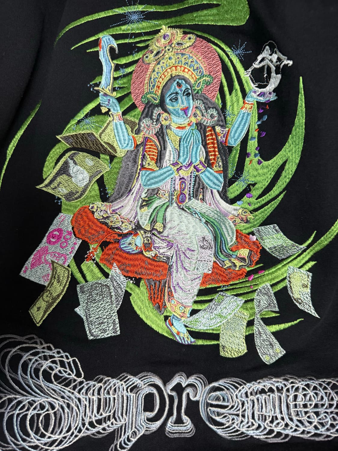 슈프림 락슈미 집업 후드 스웨트셔츠 블랙 - 22FW 상품이미지1