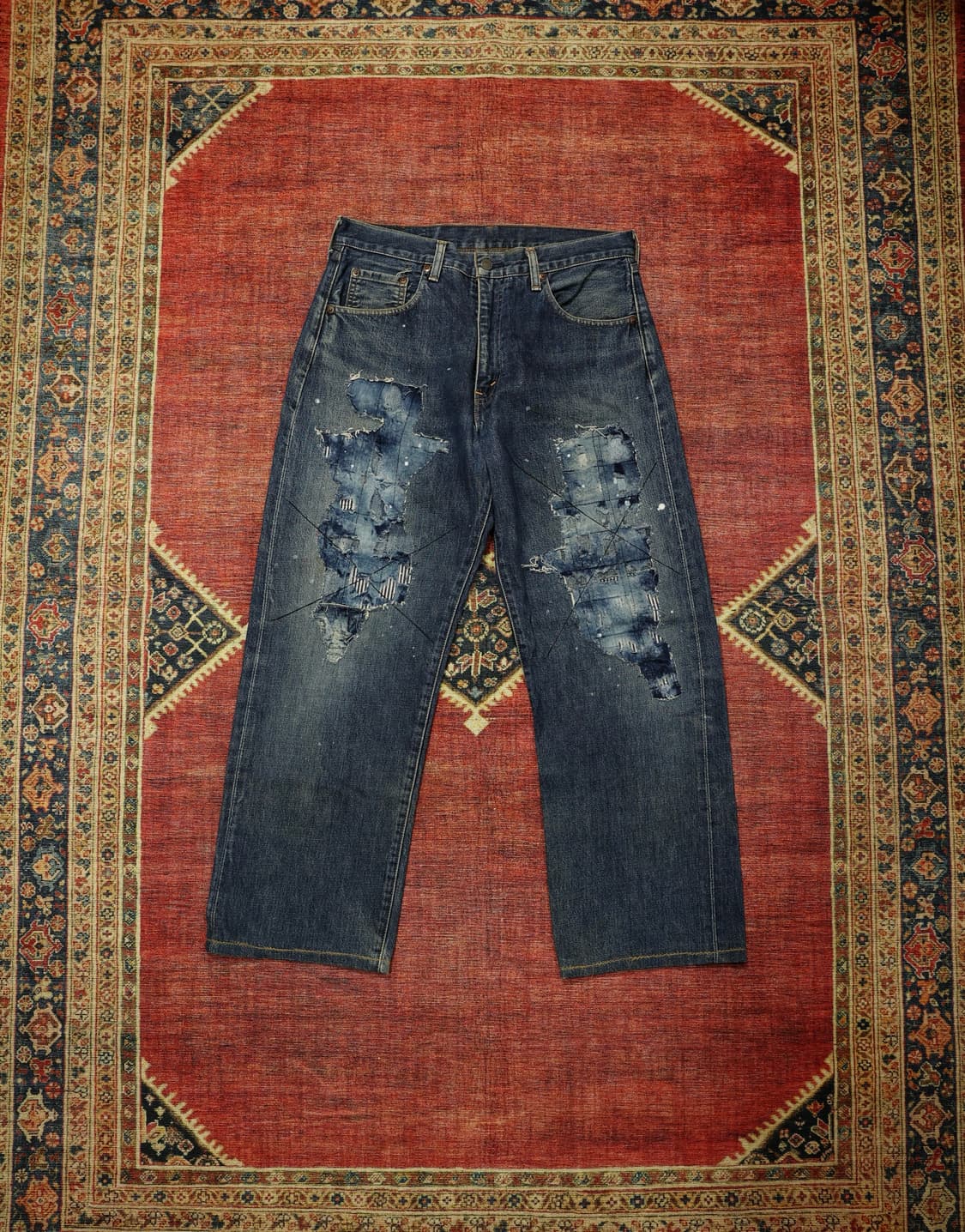 90s 빈티지 리바이스 504z 커스텀 셀비지 데님팬츠 판매 상품이미지1