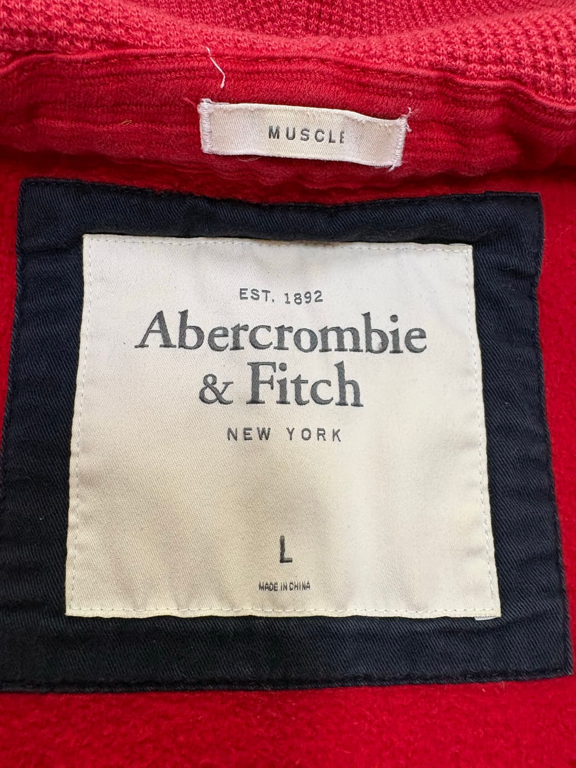아베크롬비 후드집업 레드 L 상품이미지2