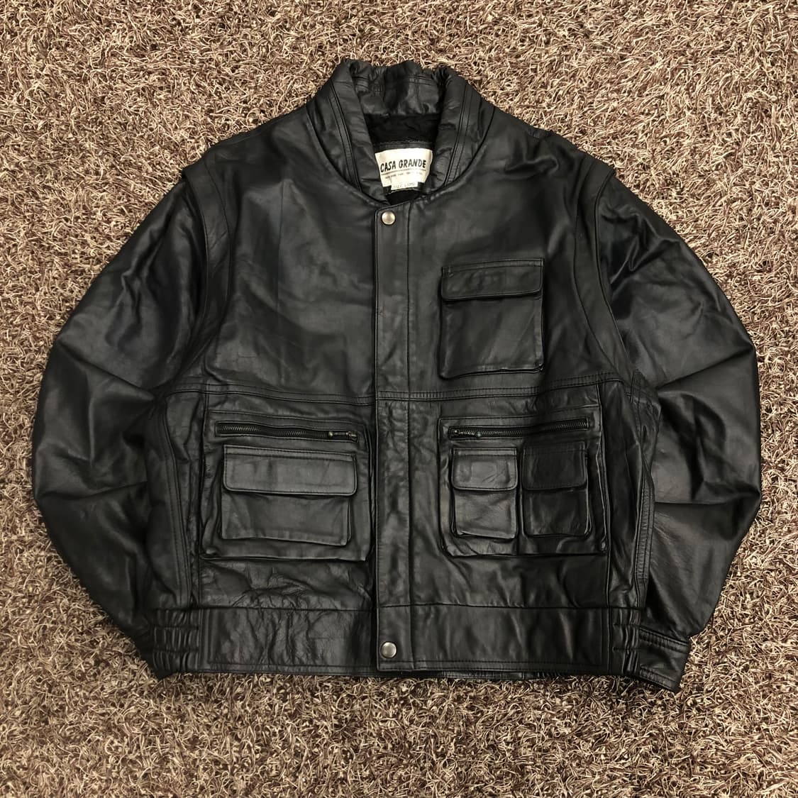 빈티지 양가죽 봄버 멀티포켓 레더 가죽 자켓 상품이미지1