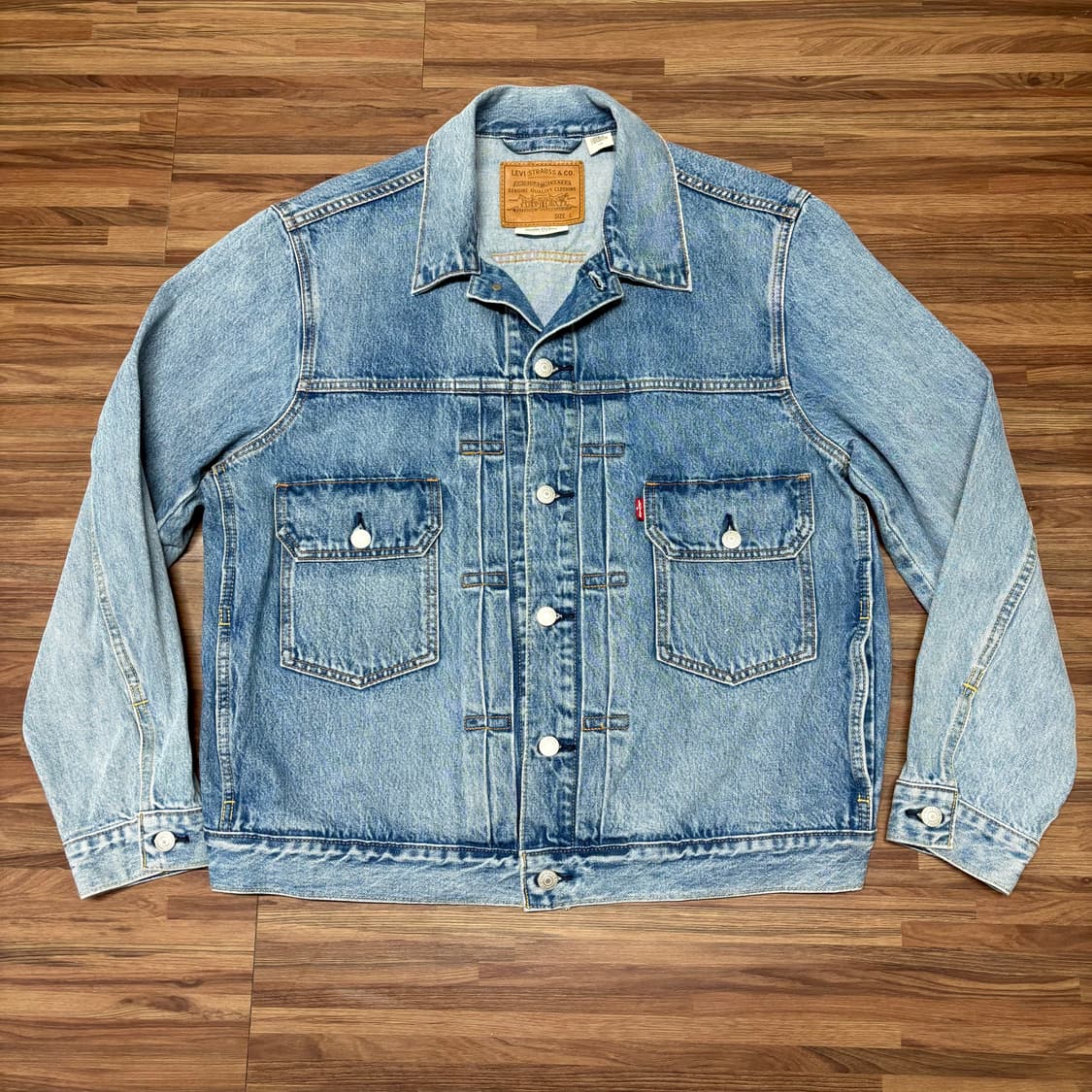 리바이스 2세대 타입2 빅E 포켓 트럭커 데님 지쟌 지잔 워싱 자켓 상품이미지1