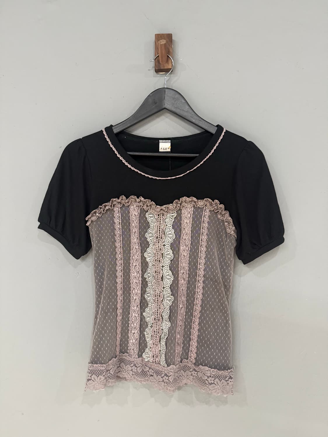 axes femme lace-up detail layered top 상품이미지5