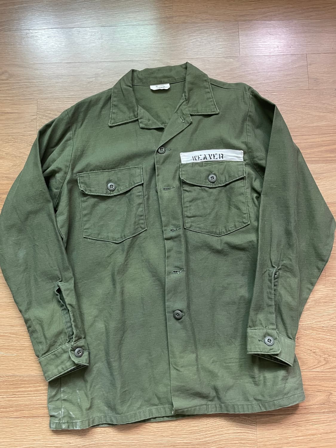 US ARMY OG 107 퍼티그 셔츠 데드스탁 레어 오리지널 상품이미지1