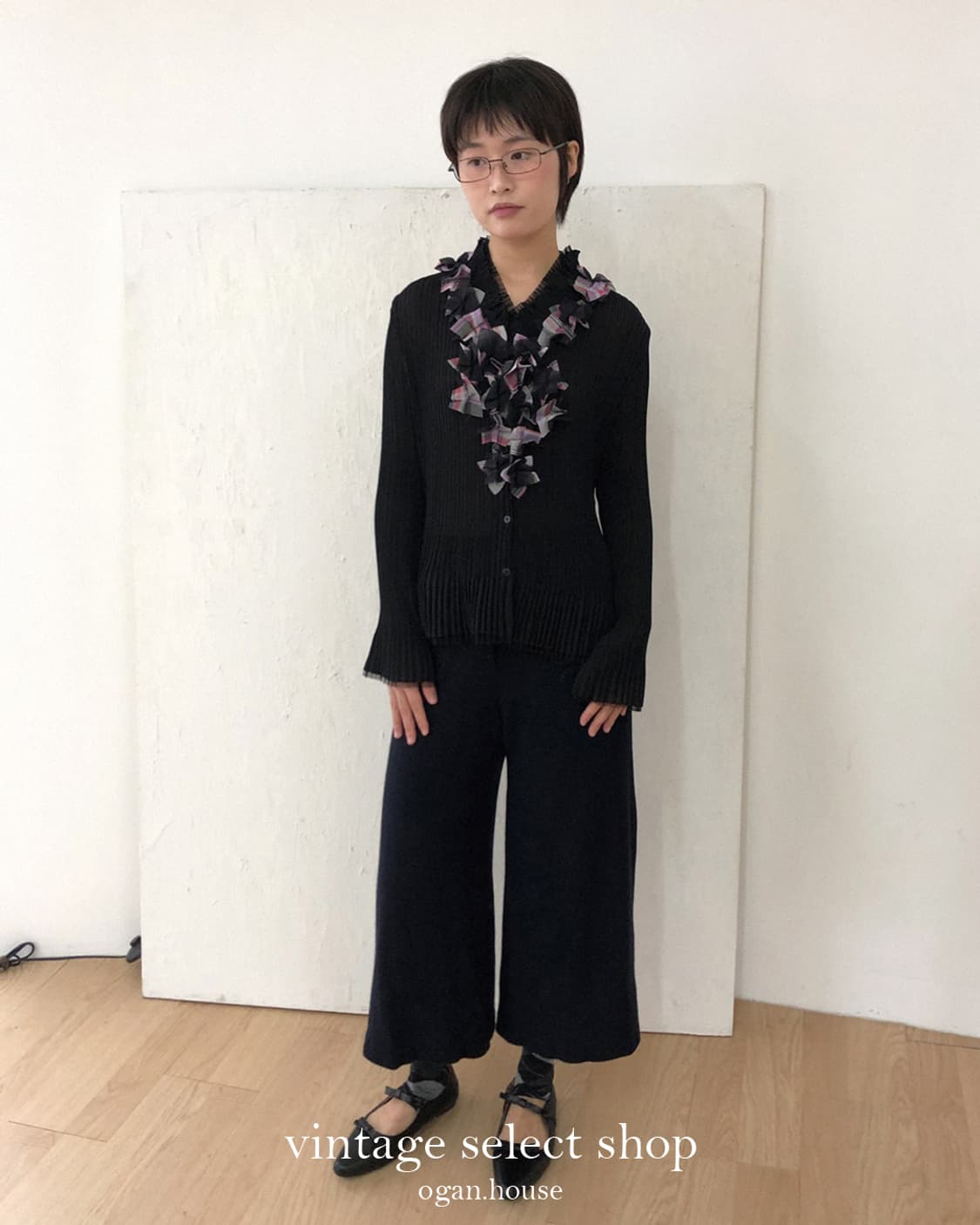 vintage pleated ruffle blouse 상품이미지4