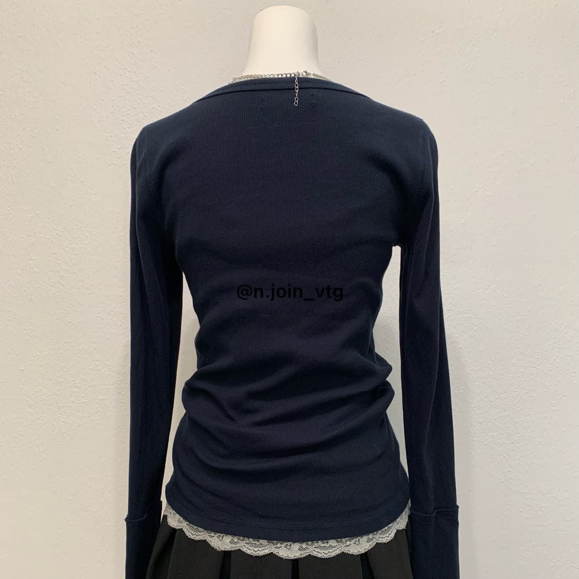 아베크롬비 헨리넥 네이비 롱슬리브 홀리스터 상품이미지3