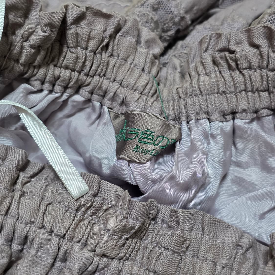 퍼플x로즈 모리걸st 레이스 밴딩 롱스커트 상품이미지4