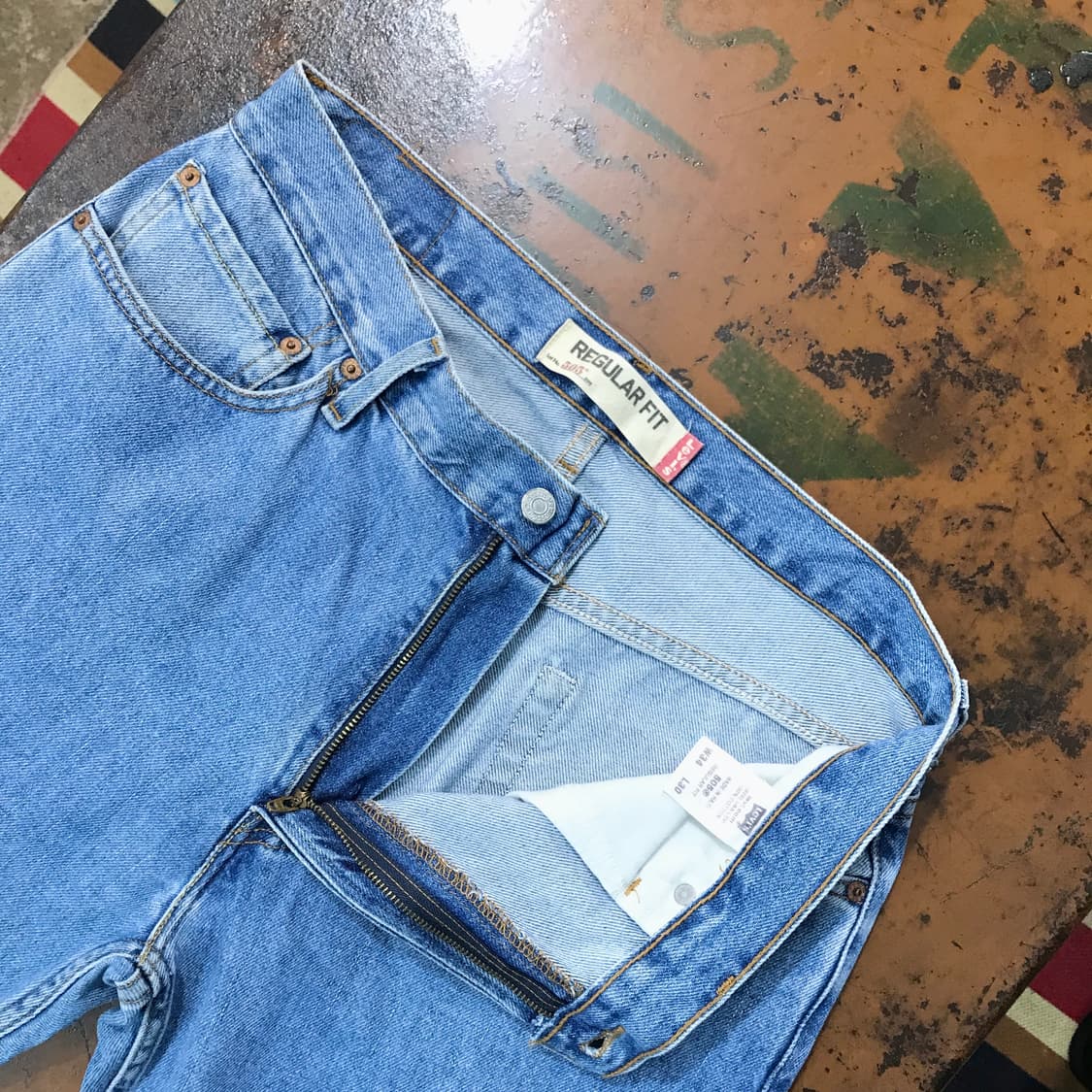 리바이스 505 연청 중청 데님 팬츠 청바지 허리 34 사이즈 상품이미지5