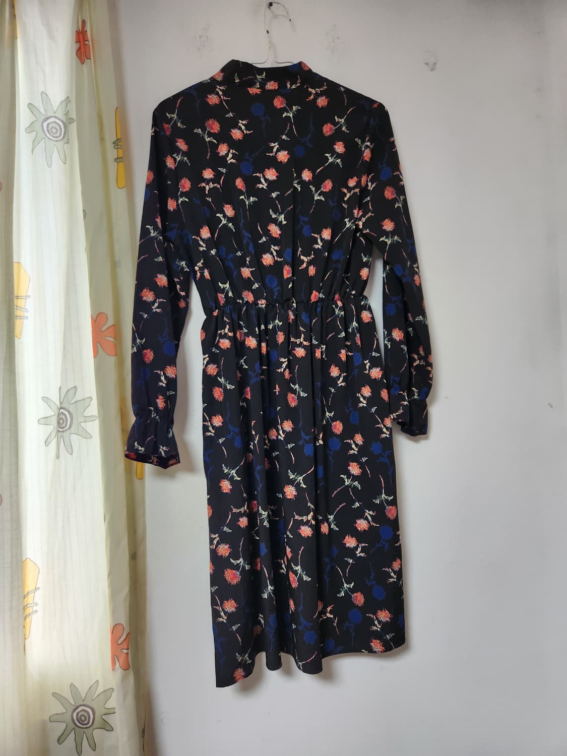 블랙 플라워 롱원피스 끈 리본 Free 상품이미지2