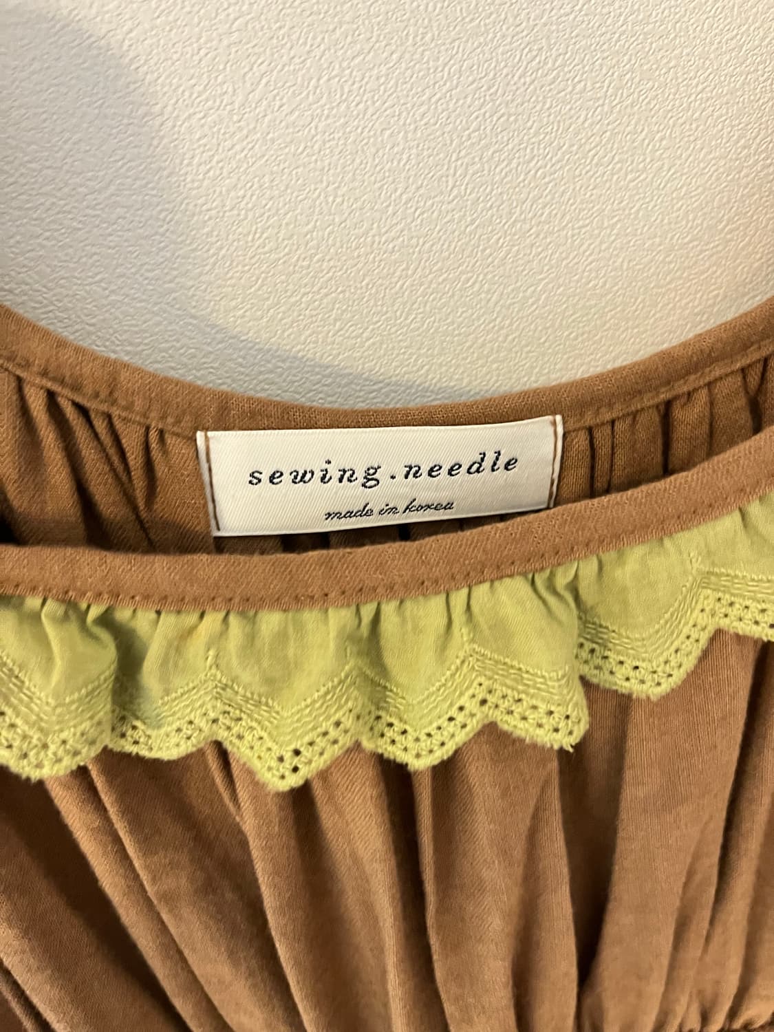 브라운 퍼프 롱원피스 상품이미지3