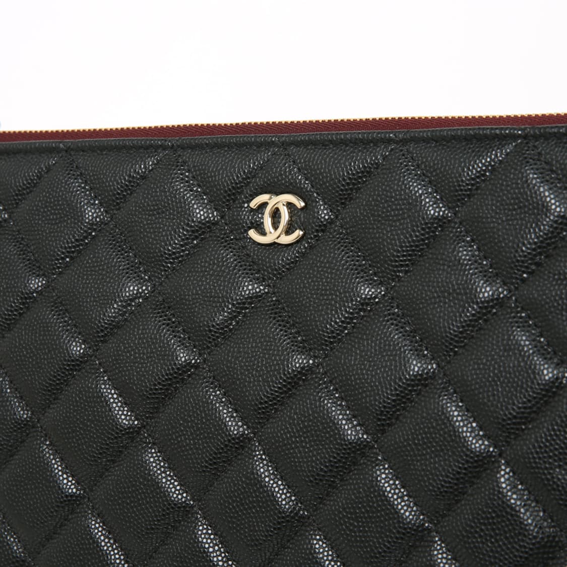 샤넬 캐비어 클러치 라지 CC 골드 블랙 파우치 A82552 상품이미지8