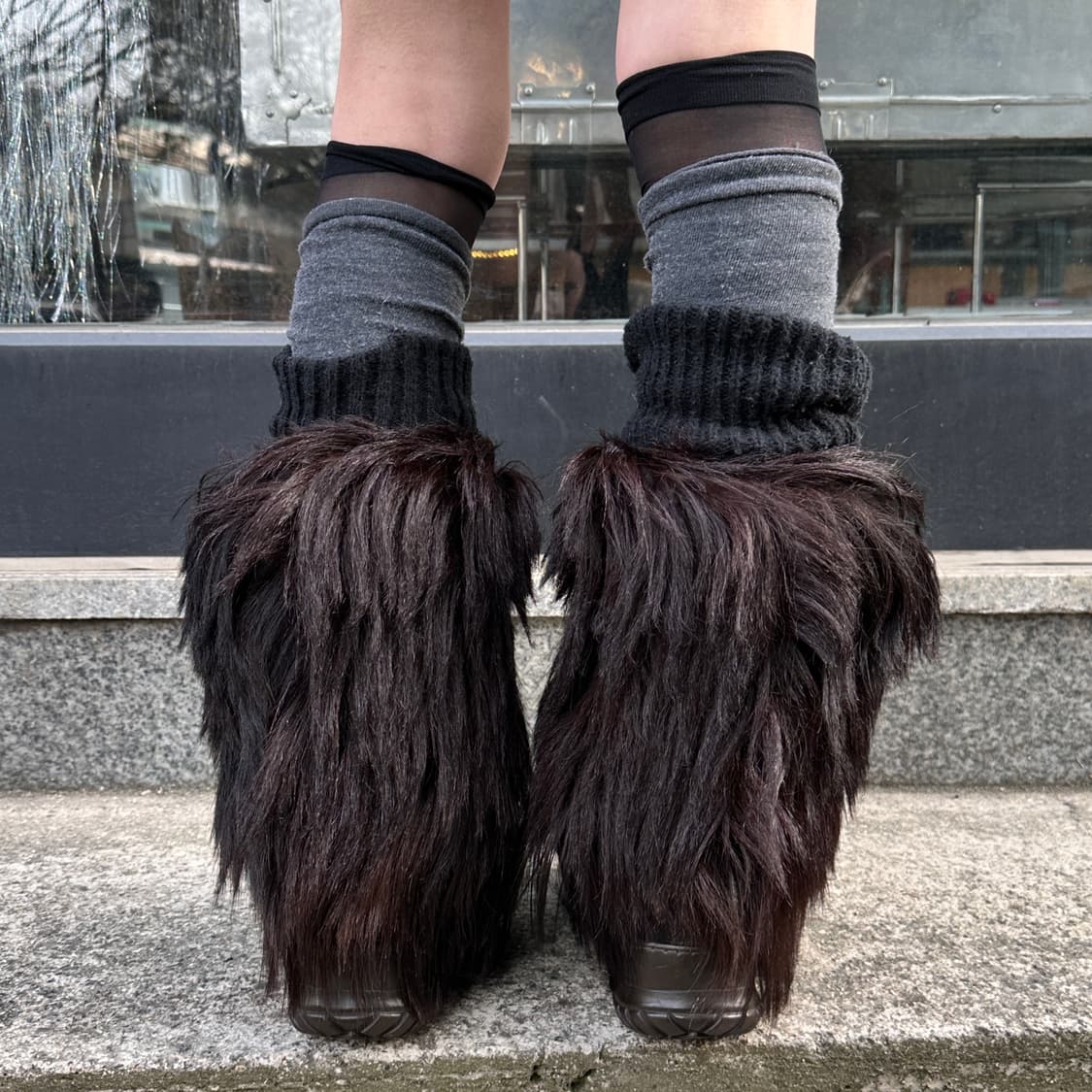 00s 레어 파잘 초코 브라운 퍼 털부츠 상품이미지10