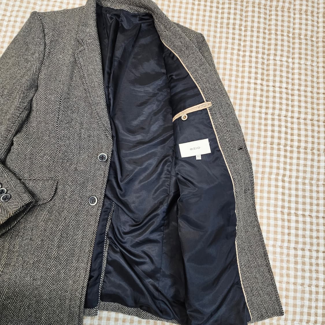 이지오 헨링본 하프코트 남자100 상품이미지6