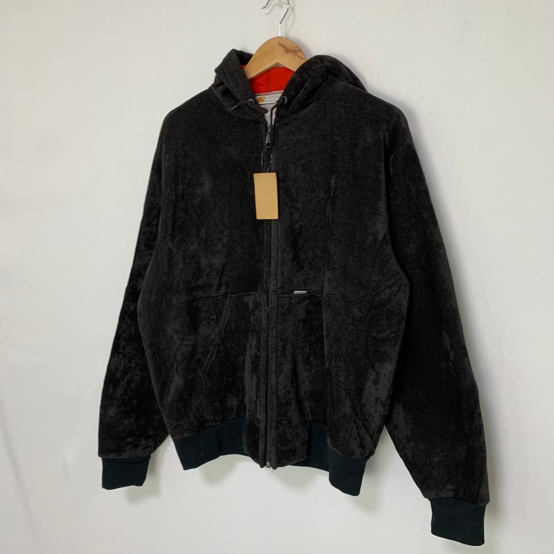 칼하트 블랙 벨벳 후드 집업 빈티지 L 남녀공용 00s 상품이미지2