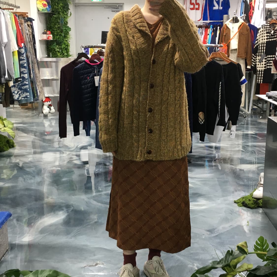 모리걸 브라운 포근 니트 가디건 상품이미지2