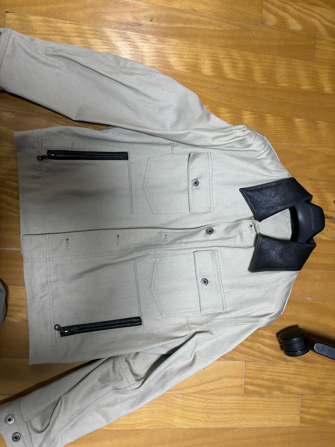 쿠어 레더 패치워크 필드 자켓 샌드 베이지 L사이즈 상품이미지2