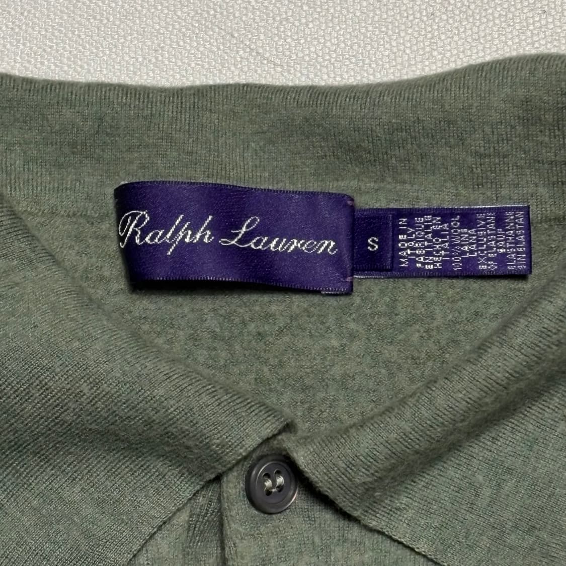 S 폴로랄프로렌 퍼플라벨 민트그린 카라 니트 상품이미지4