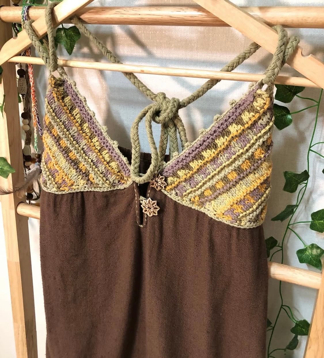 빈티지 히피 모리 크로쉐 패치 포인트 원피스 상품이미지1