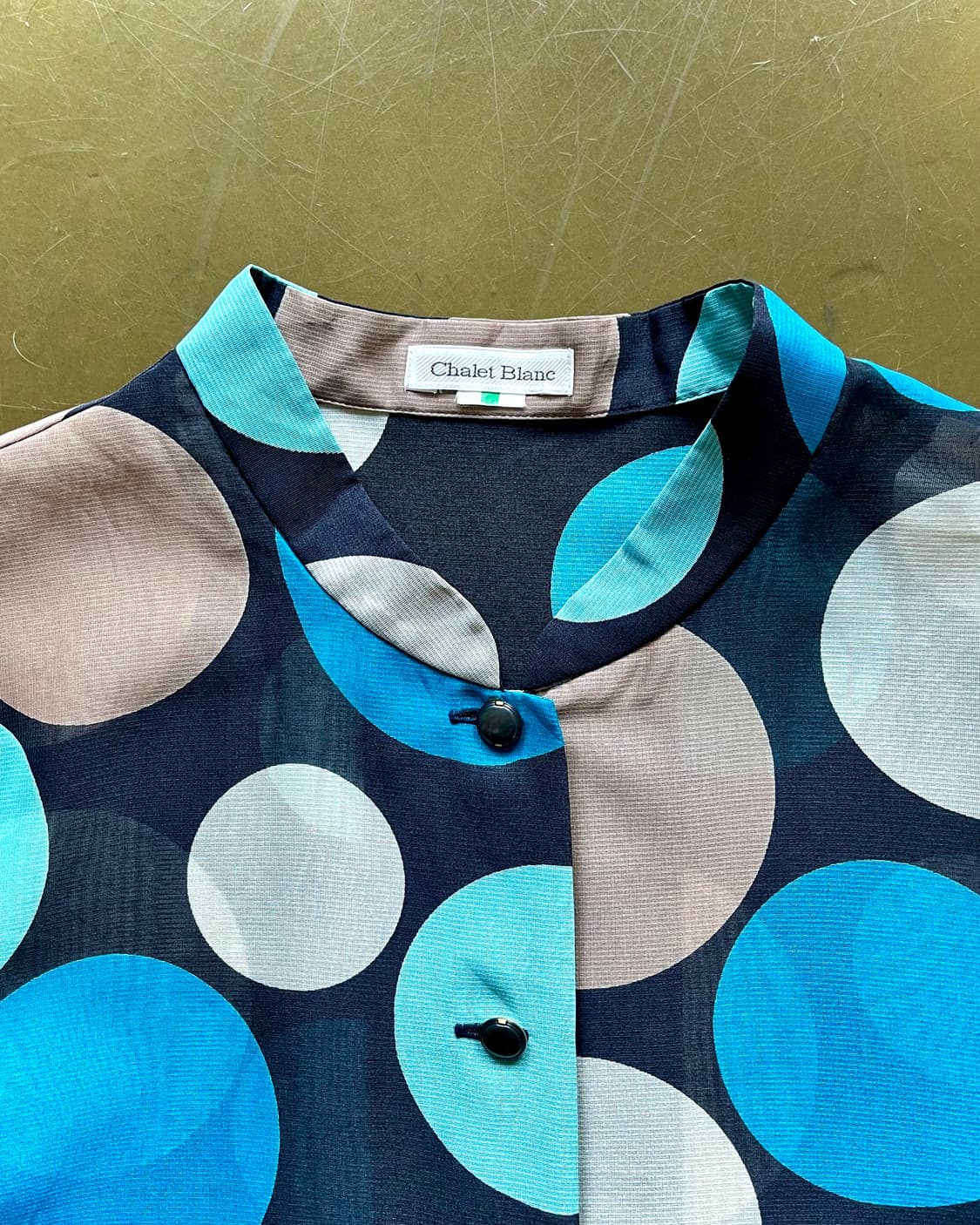 1980-90s CHALET BLANC Japan Dot Shirt 상품이미지4