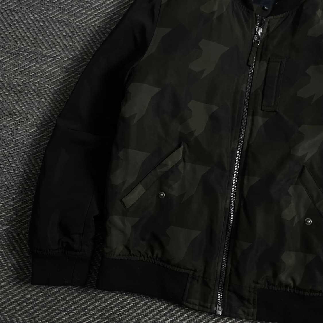 폴햄 퀄팅 누빔 카모 블루종 자켓o 4672 상품이미지3