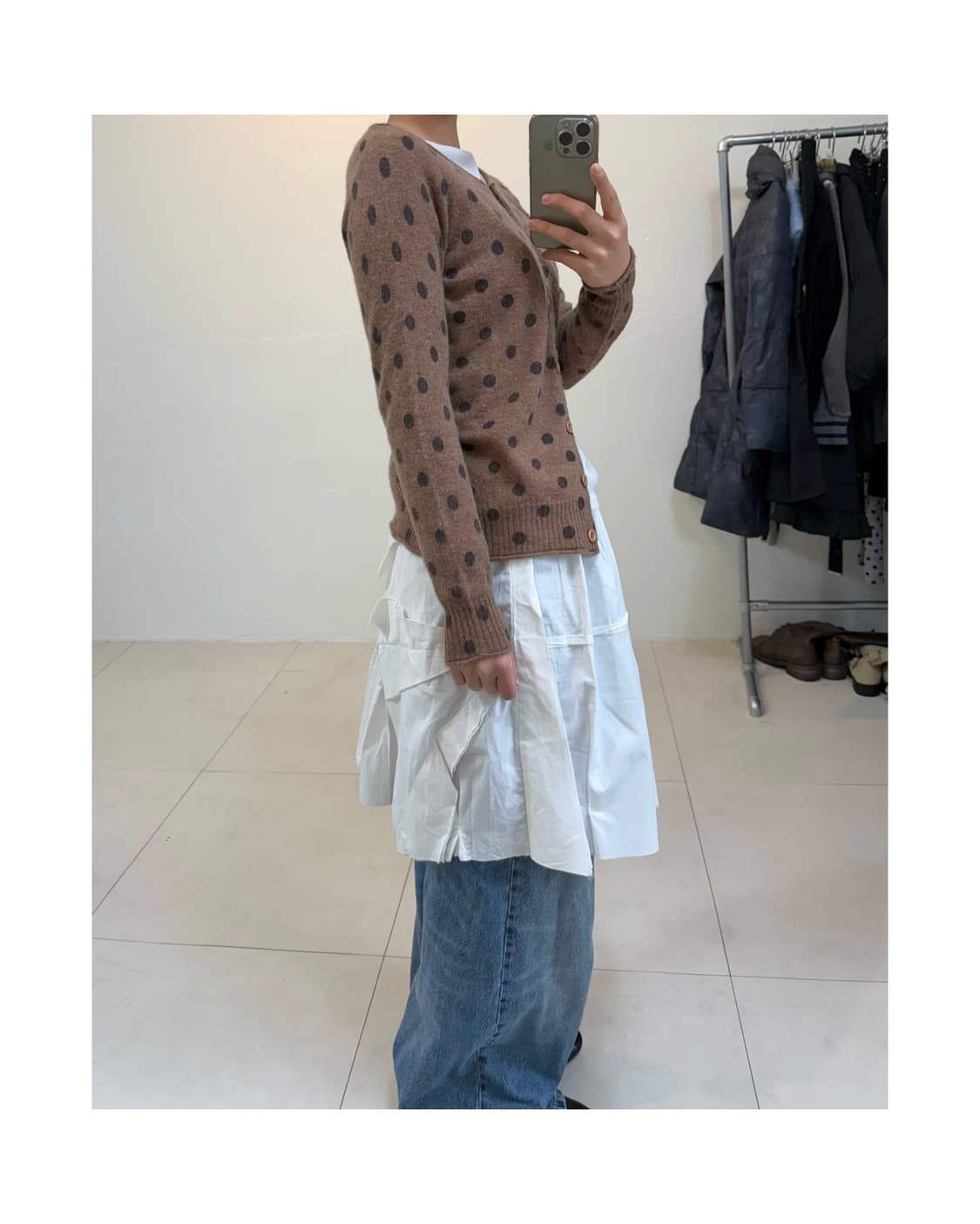 빈티지 도트 가디건 상품이미지2