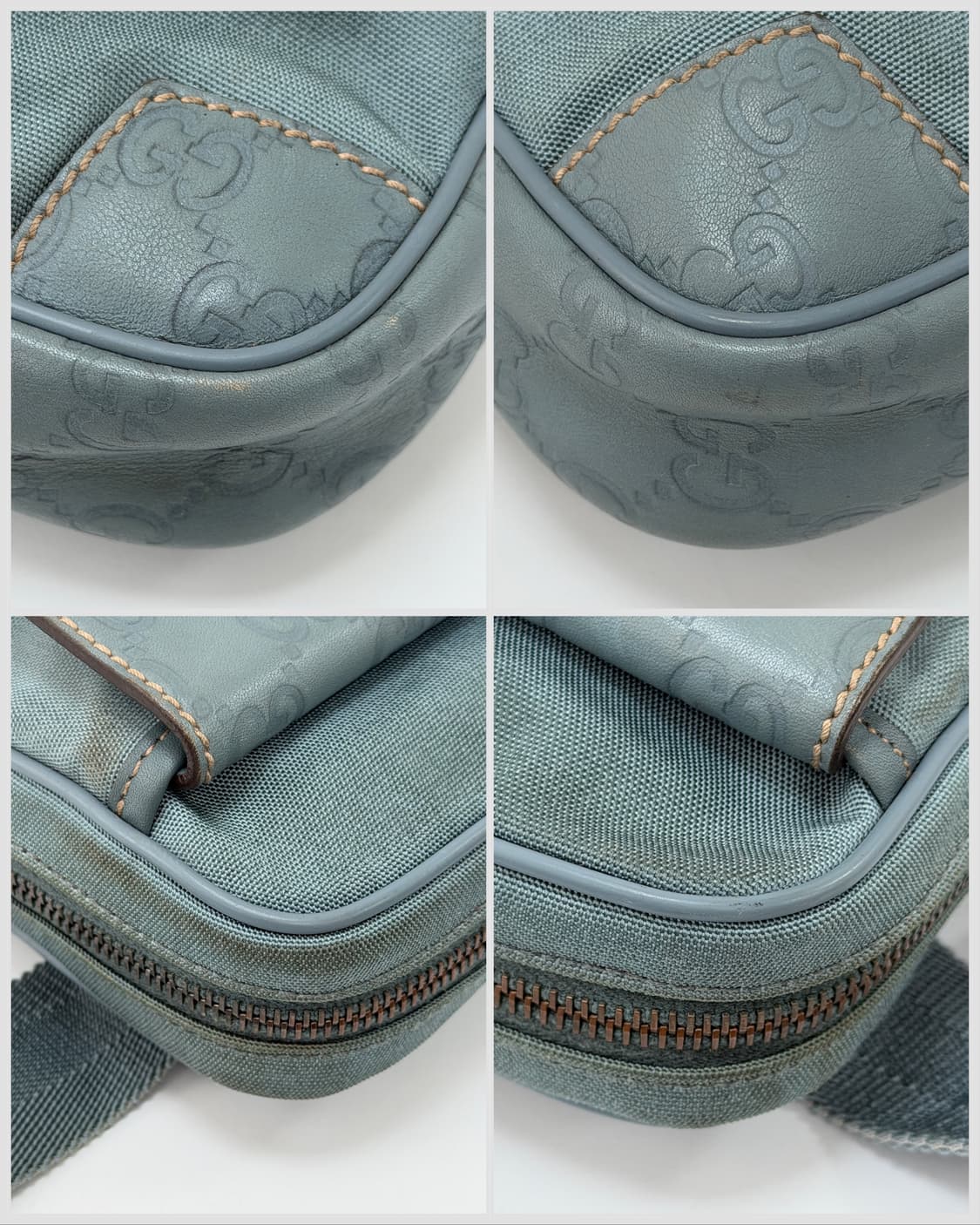구찌 GG 나일론 & 레더 벨트백 더스티 블루 161823 상품이미지8