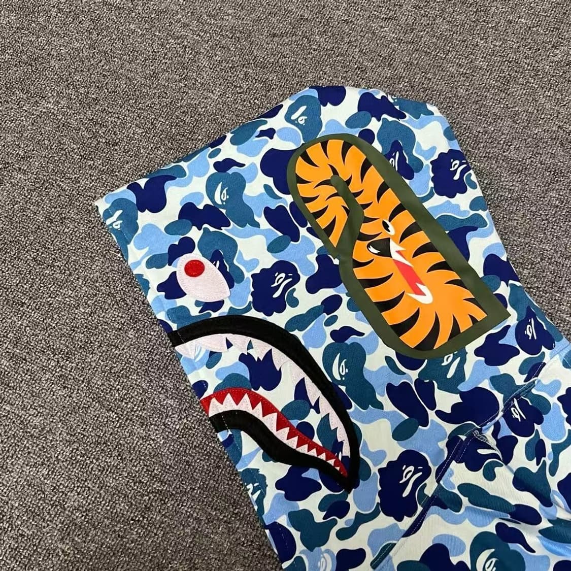 베이프 ABC 카모 샤크 풀 집 후드 블루 상품이미지5