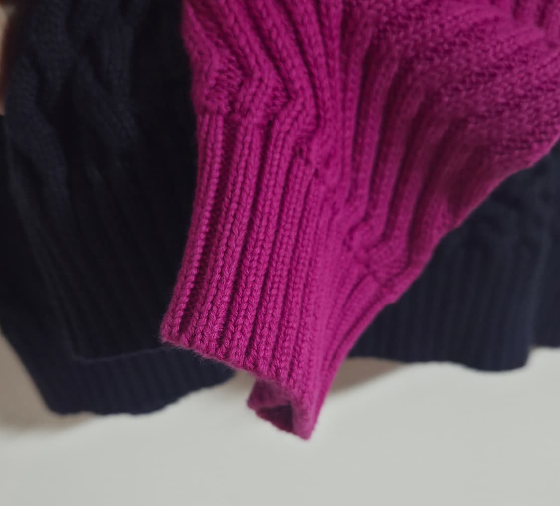 자라 컬러 배색 케이블 니트 스웨터 상품이미지4