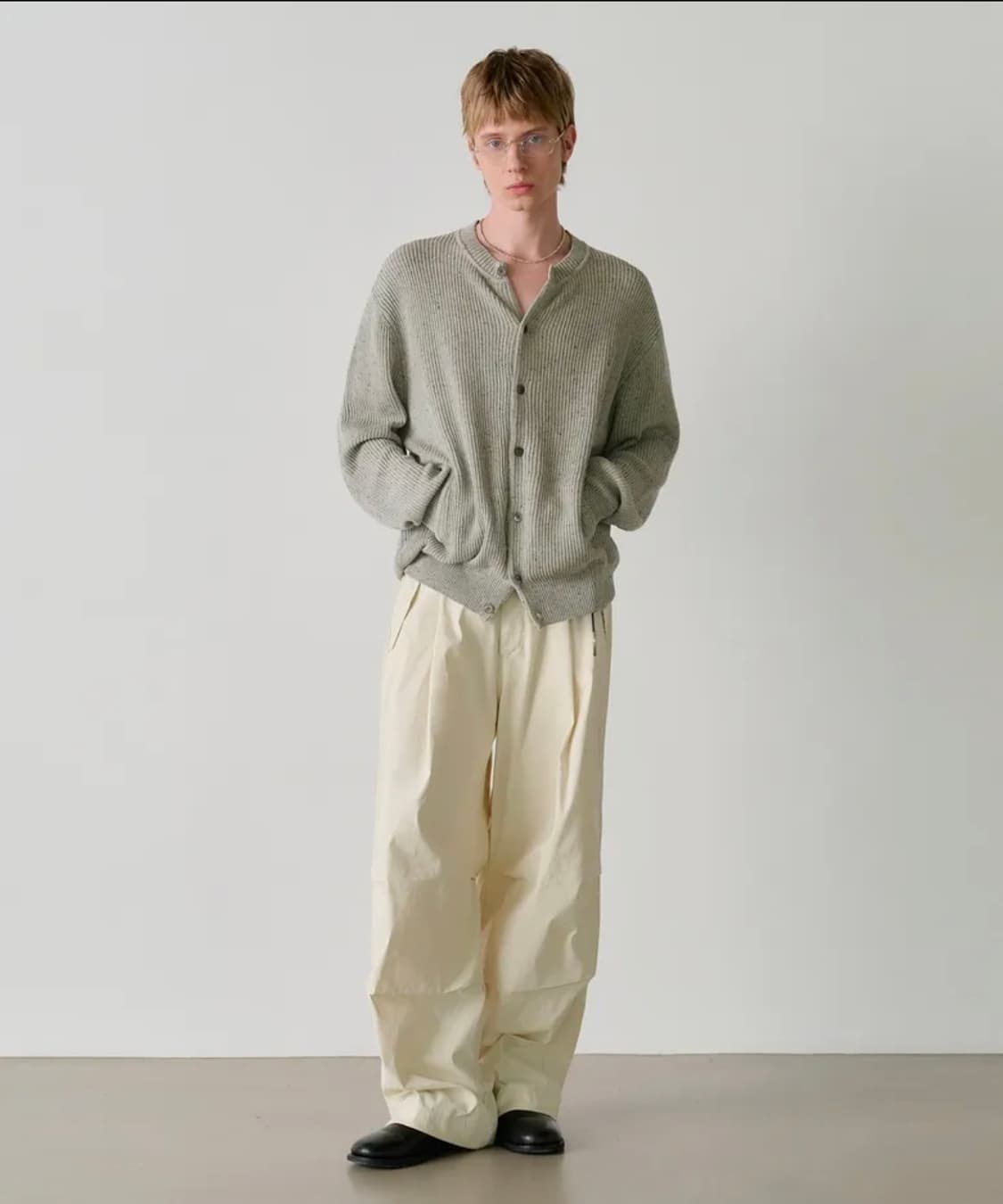 noun nep yarn crewneck cardigan 1 size 상품이미지2