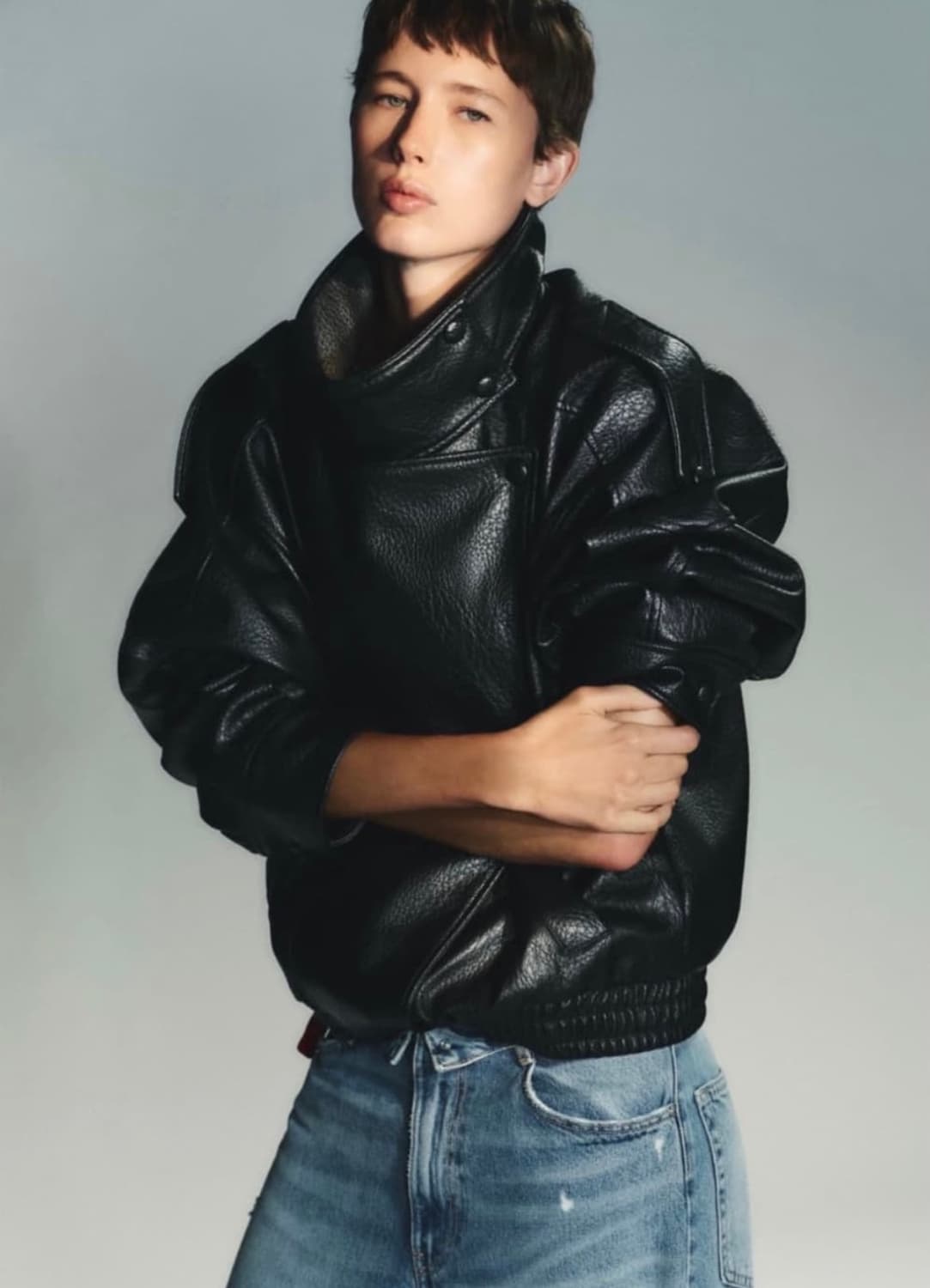 자라 페이크 레더 자켓 상품이미지1