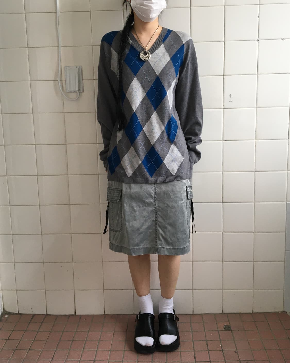 argyle pattern knit 상품이미지1