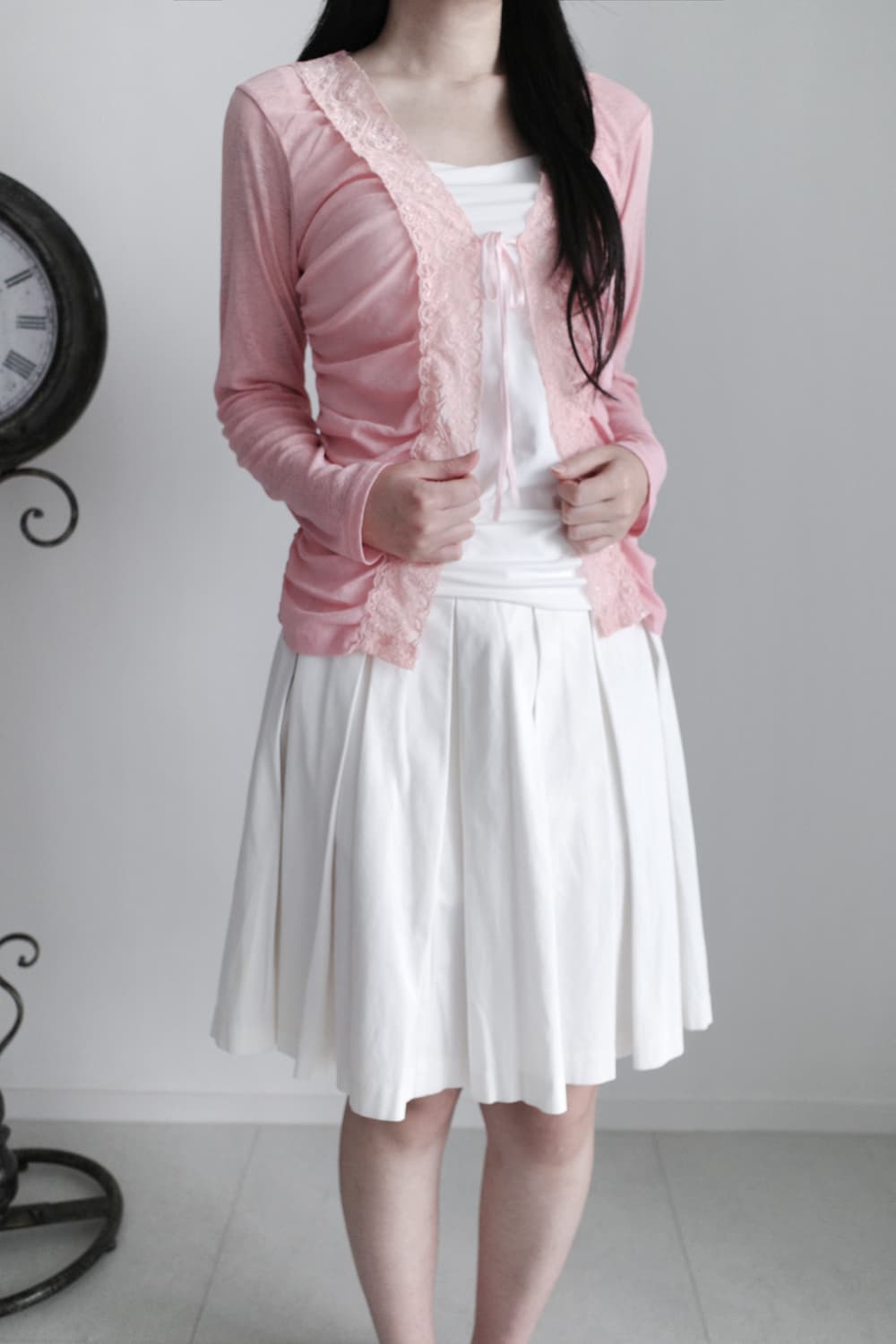 lace shirring cardigun 상품이미지7