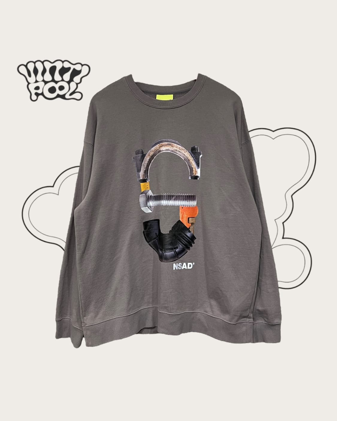 NSAD 테크 그래픽 맨투맨 L 그레이 상품이미지1