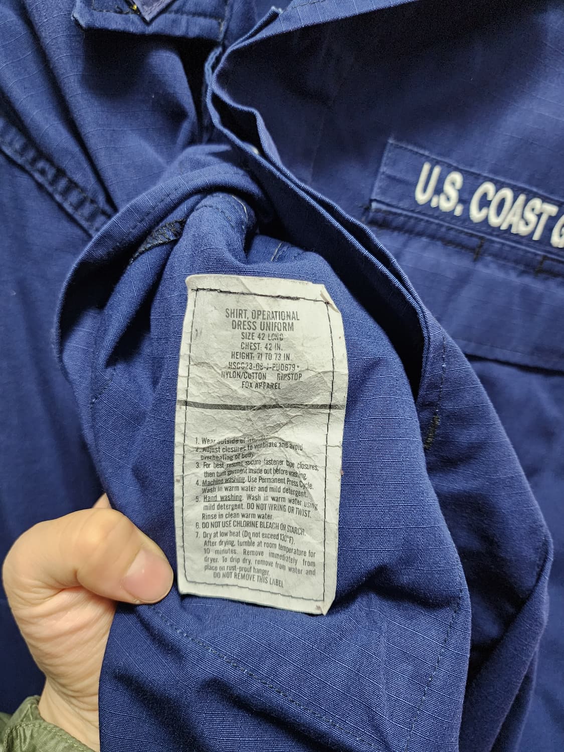 90s 밀리터리 USCG (미국 해안 경비대) 립스탑 셔츠  상품이미지6