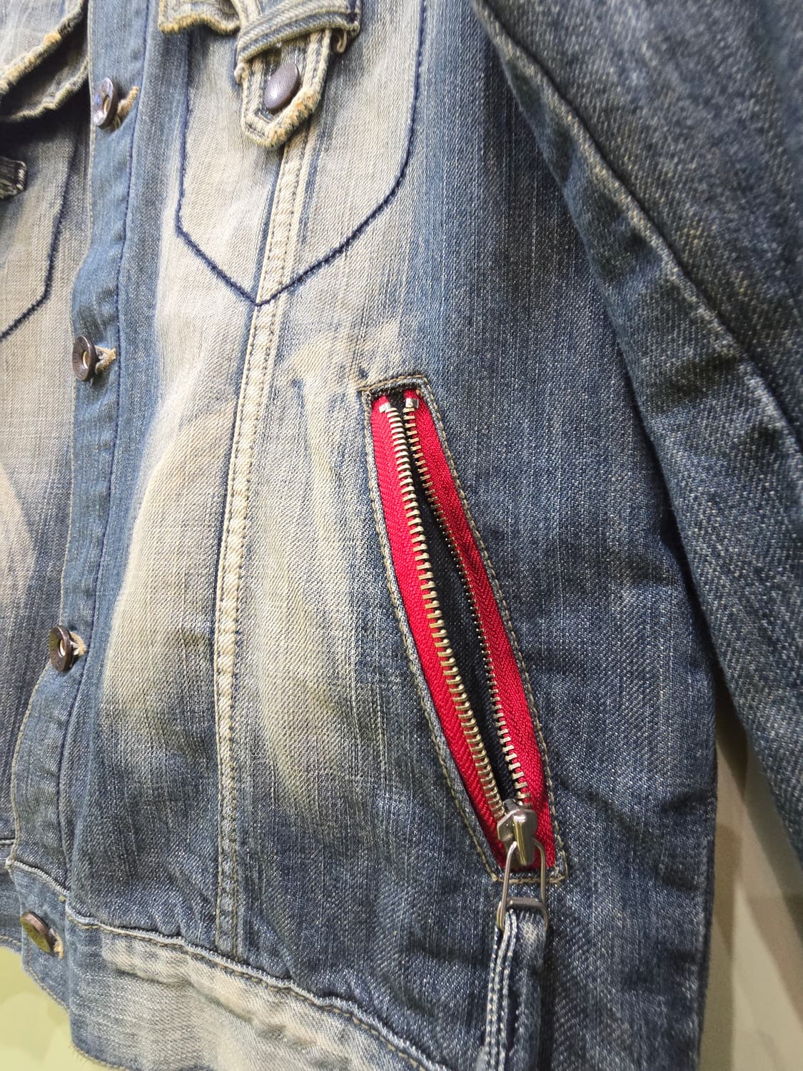 Cony Cuny 빈티지 Y2K  워싱 데님 자켓 청자켓 상품이미지2