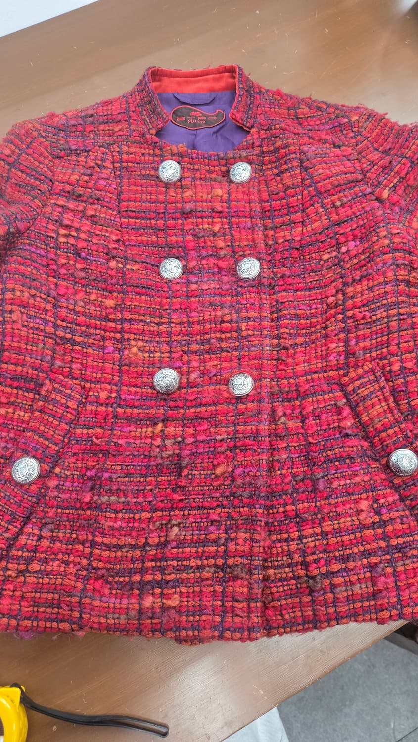 ETRO Milano 레드 트위드 더블 자켓 상품이미지8