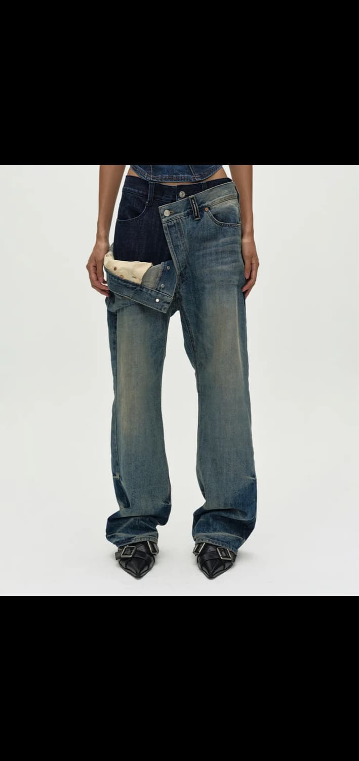 엔더슨벨 레이어드 진 LAYERED WIDE-LEG JEANS  상품이미지2