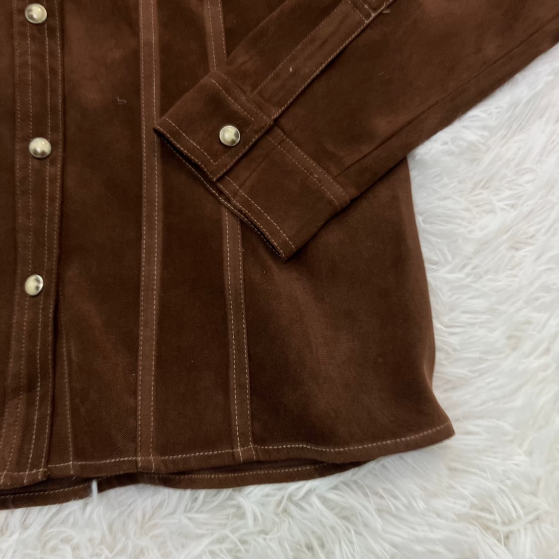 빈티지 카우 웨스턴 브라운 버튼 셔츠 y2k 스트릿 갸루 펑키 일본빈티지 상품이미지5