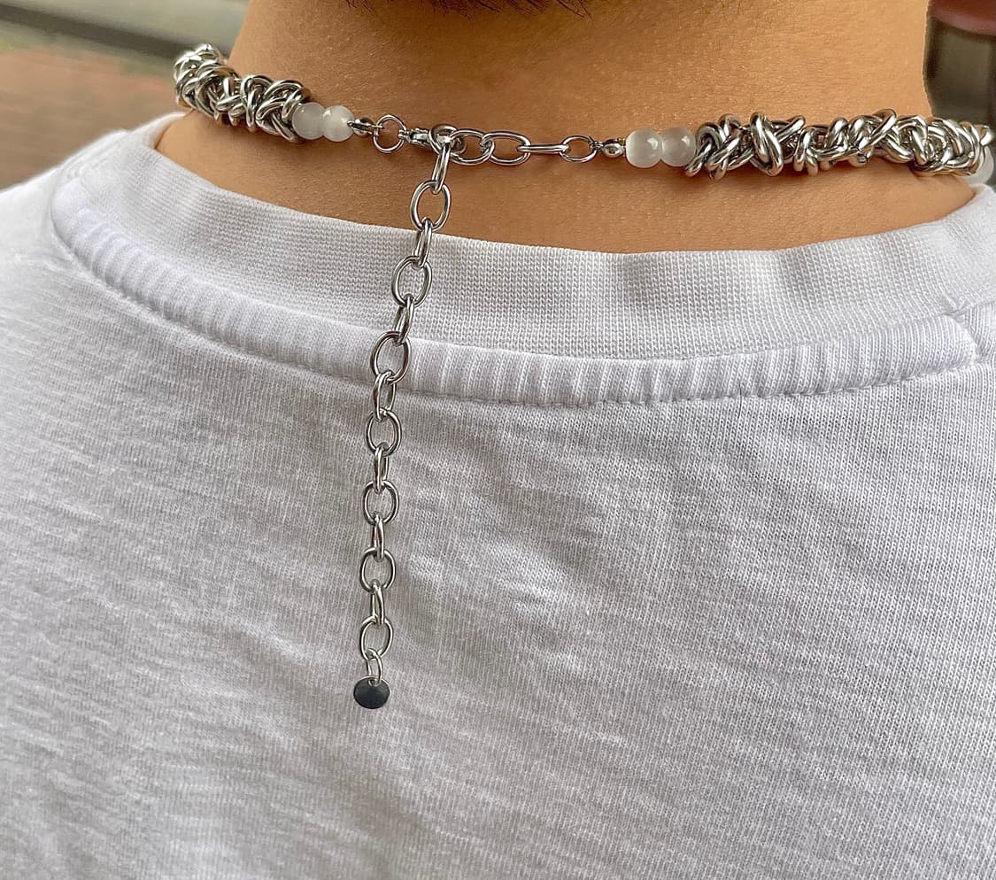 pcr Sky gemstone twisted chain necklace 상품이미지10