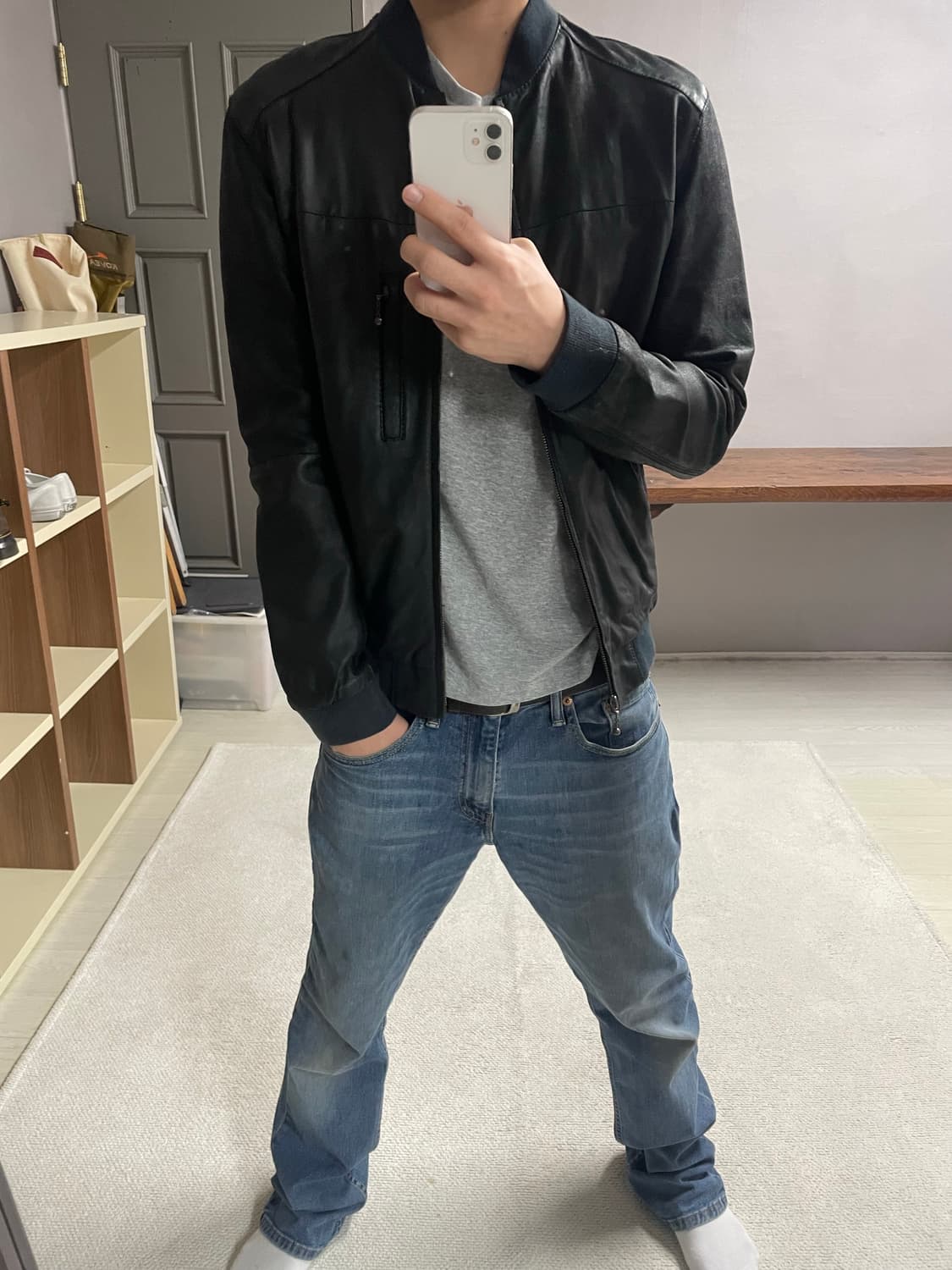 S) 리바이스 염소가죽 봄버자켓 상품이미지1