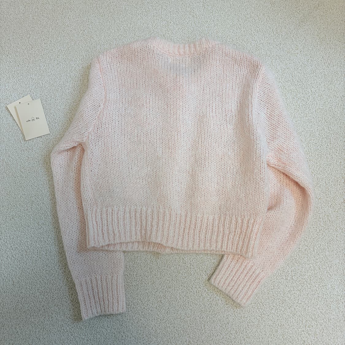 리엘 마시멜로 니트 가디건 파우더 핑크 상품이미지6