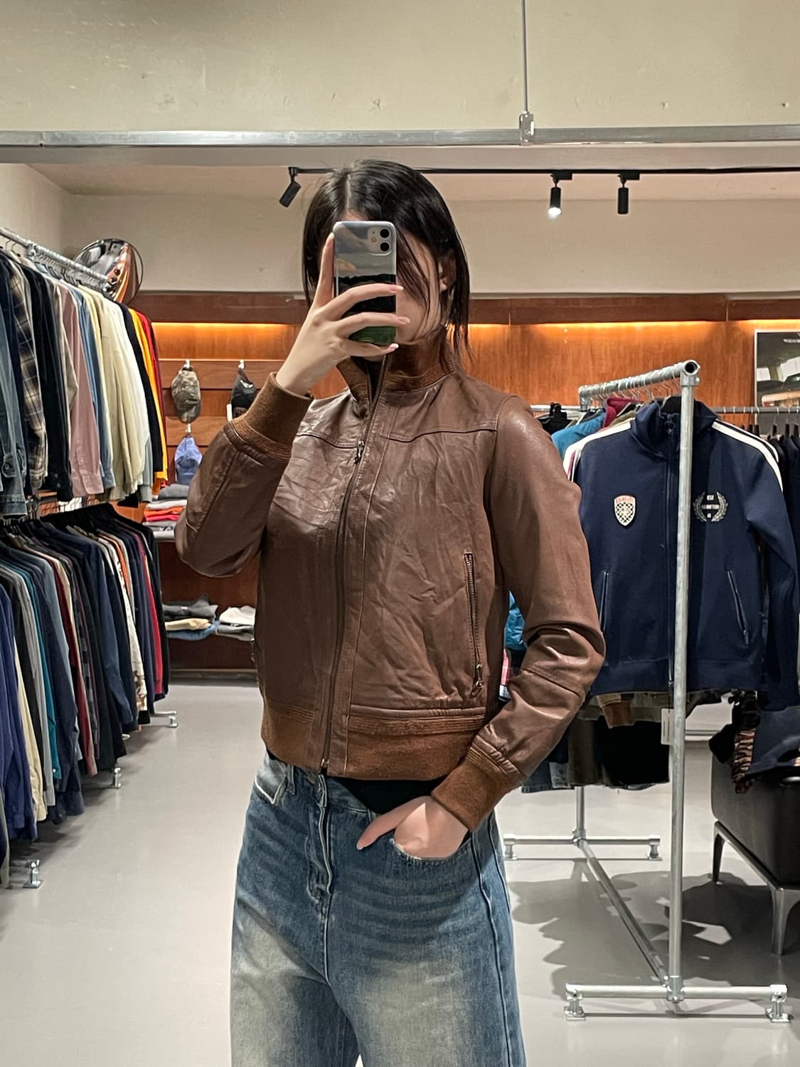 빈티지 레더 자켓   상품이미지1