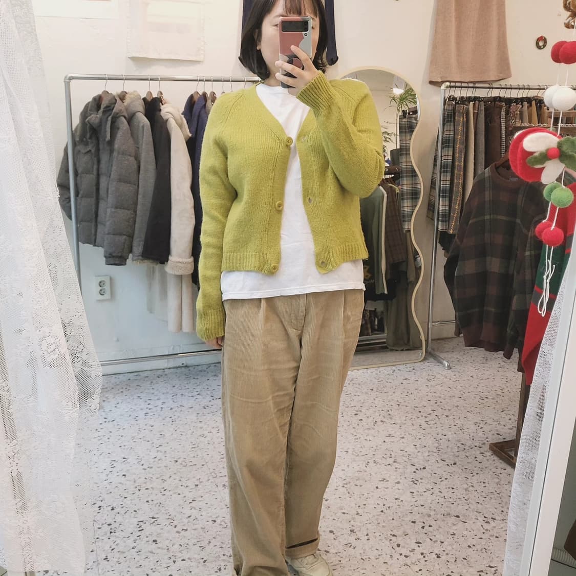 사만사모스2 울100 라임 가디건 상품이미지10