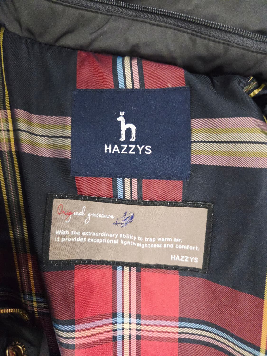 헤지스(HAZZYS) 클래식 체크 안감 블랙 구스다운 롱패딩 상품이미지8