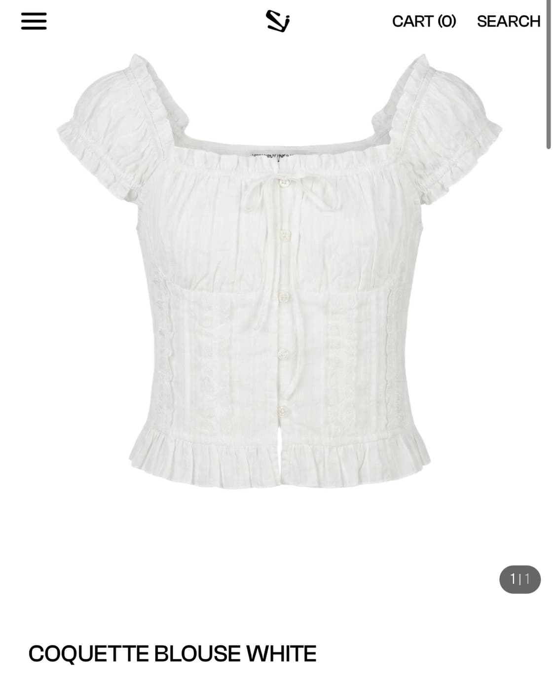 유나착용/당일배송) 스키즘인듀싱 COQUETTE BLOUSE 화이트 상품이미지5