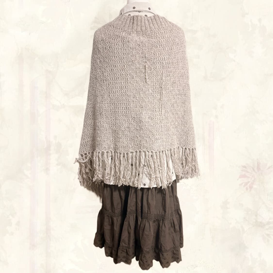 (이체시에눌) 일본 봄 사와코깔 케이프 도트 패턴 초코맛 캉캉 코디세트 상품이미지4