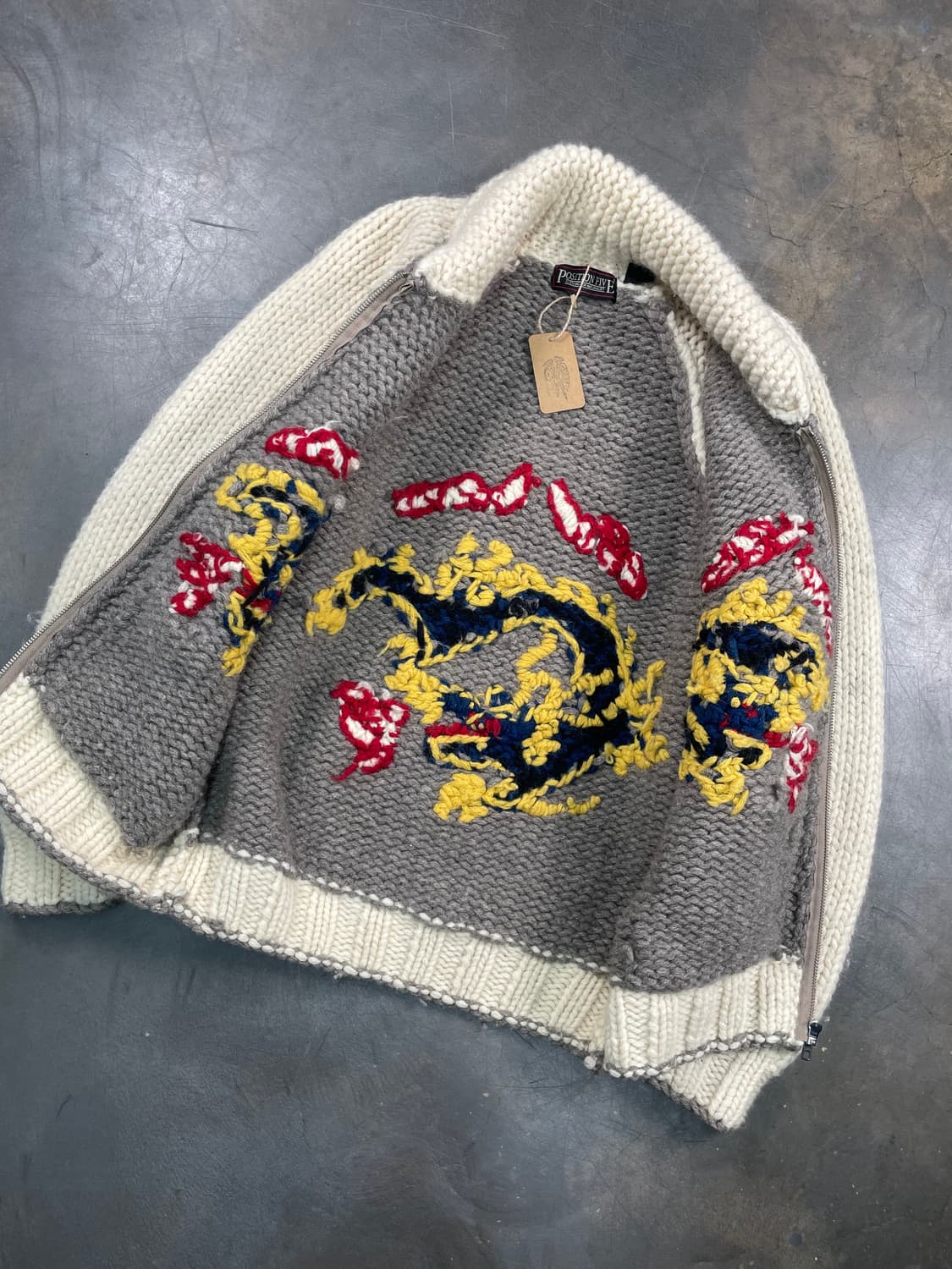 빈티지 드래곤 코위찬 니트집업 상품이미지5