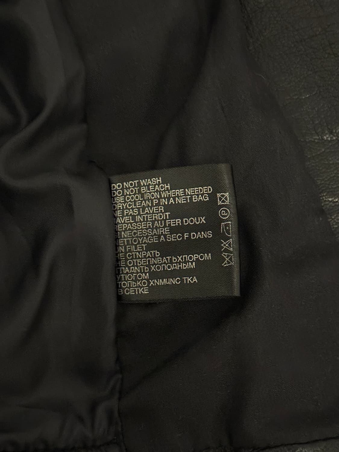 빈티지 사선 하이넥 레더 자켓 상품이미지6