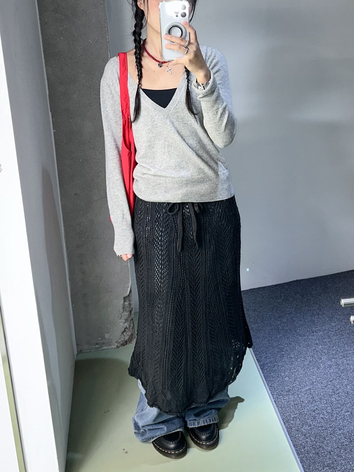 crochet knit skirt 상품이미지3