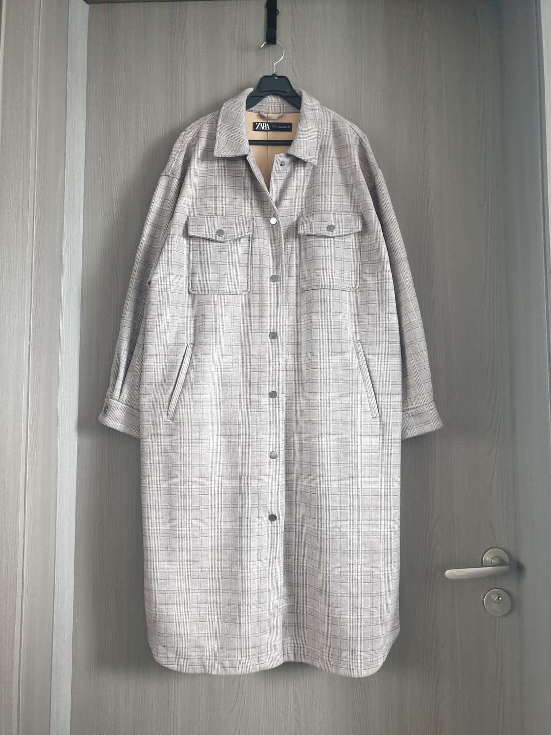 🍁자라(ZARA) 우먼 체크 셔츠 롱자켓 (M-L) 상품이미지2