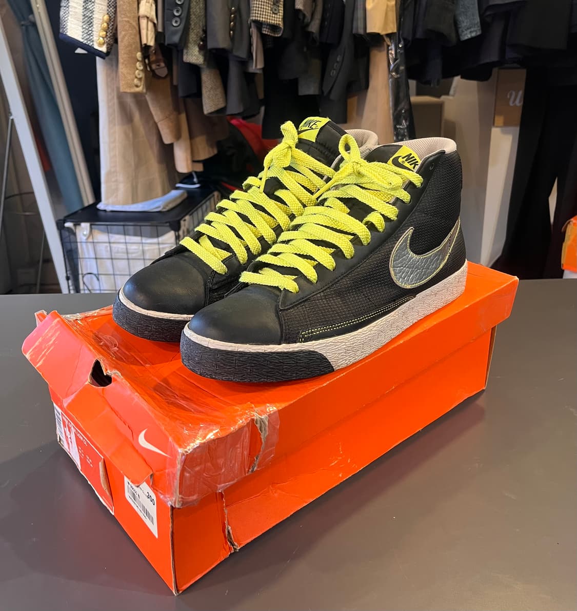 나이키 블레이저 블랙 실버 네온 그린(285mm) 상품이미지1